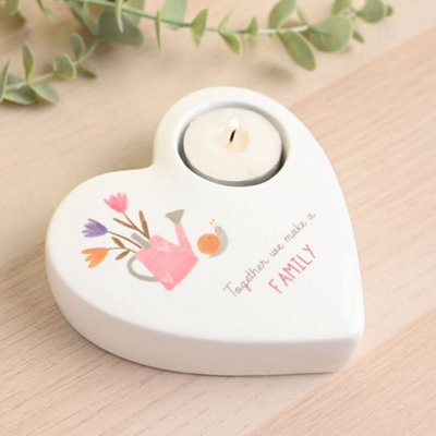 George White Love Life Ceramic Tea Light Candle Holder - Family - Image 5
