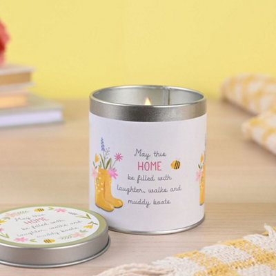 Love Life Tin Candle 8cm X 7.5cm - Home Candles White - Image 4