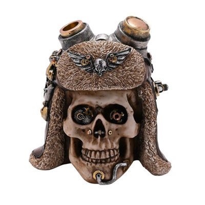  - Steampunk Skull Ornament Gothic Resin Figurine Juliana Mystic Collection Display
