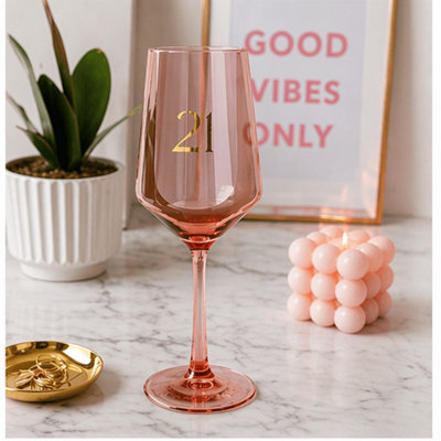 Confetti Unisex Peach Widdop Wine Glass - Image 4