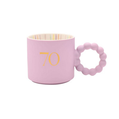 70th Birthday Gift Boxed Mug Confetti Design by Widdop Unique Gifts for Women - Image 3