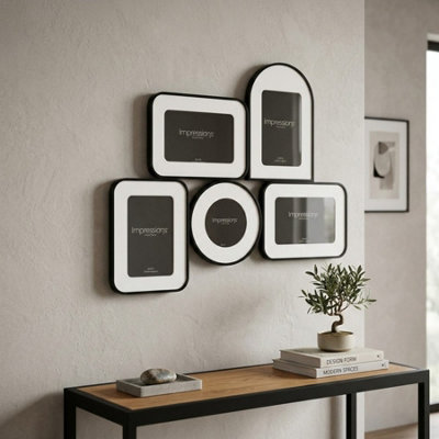 Impressions Unisex Black Widdop 5 Multi Aperture Photo Frame - Image 3