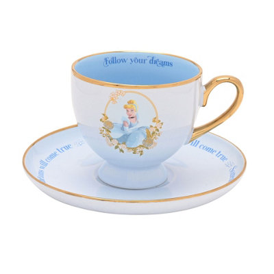 B&Q Disney Pastel Princess Tea Cup & Saucer Set - Cinderella