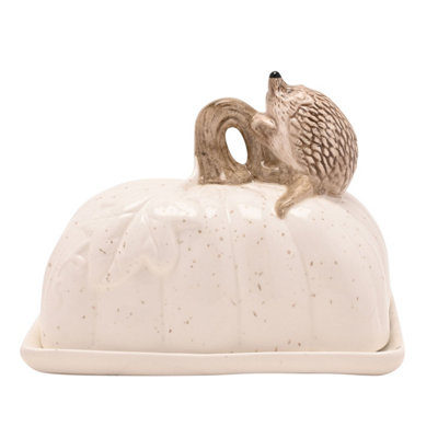  - Butter Dish Hedgehog Glazed Ceramic Country Living Decorative Storage Novelty