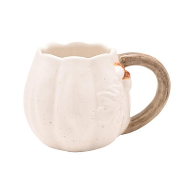  - Coffee Cup Mug Pumpkin Shaped Country Living 430Ml White Ceramic Novelty 430Ml