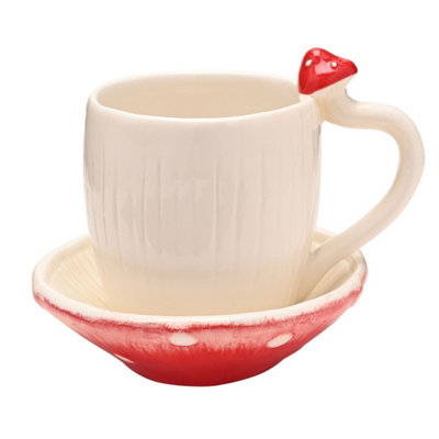 Country Living White Toadstool Mug Saucer - Image 6