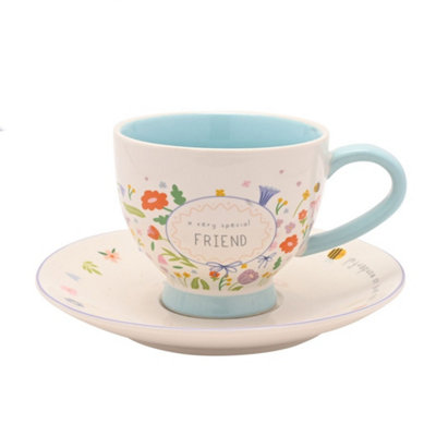 Love Life "A very special Friend" Teacup & Saucer Set Ceramic - Image 5
