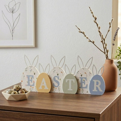 Garden Greatness Springtime Bunny Ears Easter Mantel Plaque from B&Q