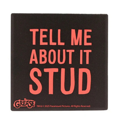 Rackhams Black Fandomania Grease "Tell Me About, It, Stud" Coaster - Coaster - Image 4