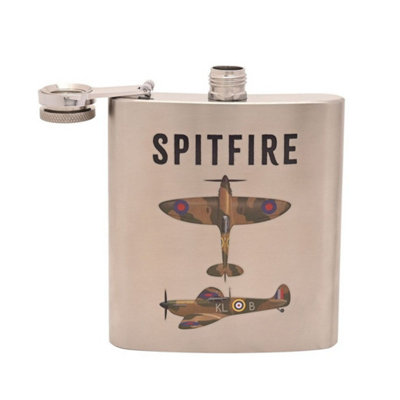 RAF Spitfire 6oz Hip Flask - Silver - Image 4