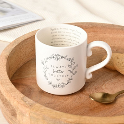 Julian Charles White Moments Mug Inside Words Always Better Together - One Size - Image 4