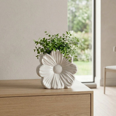Floral Blanc Sculpted Flower Vase from B&Q
