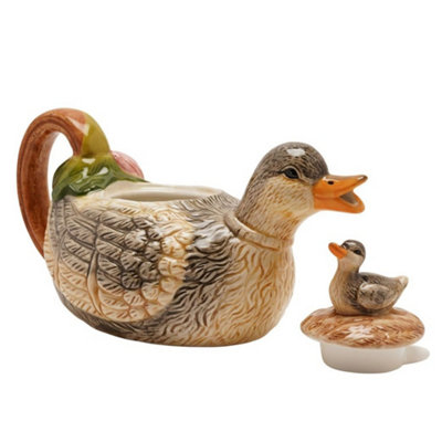 Hestia Unisex Brown Duck & Duckling Teapot In - Image 5