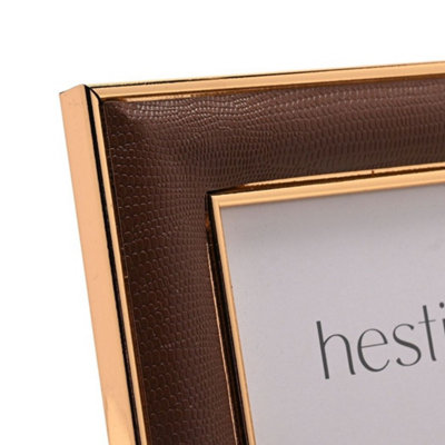 Hestia Gold Coloured Photo Frame in Brown - Image 6