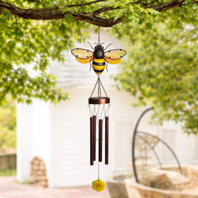 Country Living Solar Windchime Bee