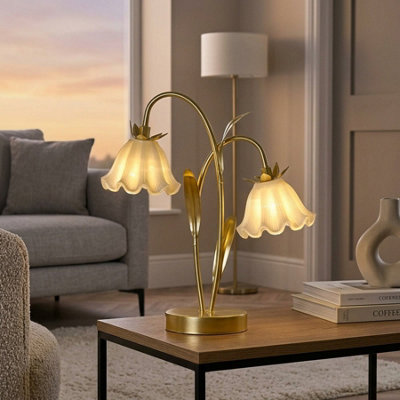  - Floral Duo Stem Led Table Lamp
