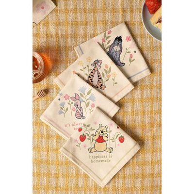 Disney Unisex White Set Of 4 Winnie & Friends Napkins In - Image 4