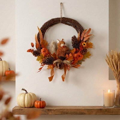 Rackhams Rattan Squirrel Wreath - Image 5