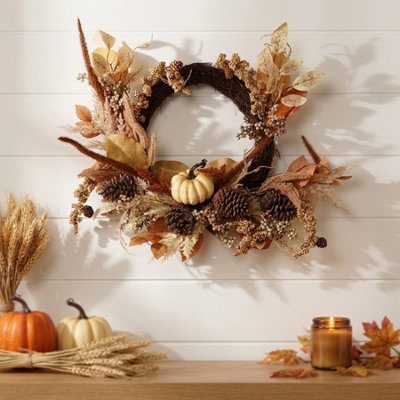 Rackhams Orange Harvest Autumn Decorative Wreath - Image 6
