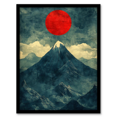 Artery8 Japan Alps Red Sun Mountain Range Landscape Wall Art PrintA4 Size from B&Q
