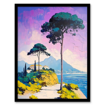 Artery8 Framed Wall Art Dawn Sky Over Cassis France Coastal Landscape Print12X16 Inch from B&Q