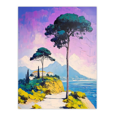 Artery8 Unframed Wall Art Dawn Sky Over Cassis France Coastal Landscape12X16 Inch from B&Q