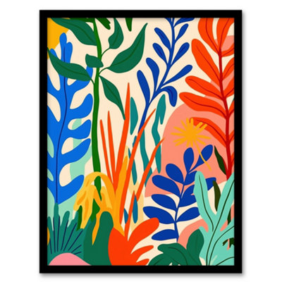 Artery8 Framed Wall Art Plant Lover Colourful Botanical Jungle Leaves Print12X16 Inch from B&Q