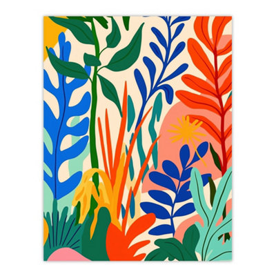 Artery8 Unframed Wall Art Plant Lover Colourful Botanical Jungle Leaves12X16 Inch from B&Q