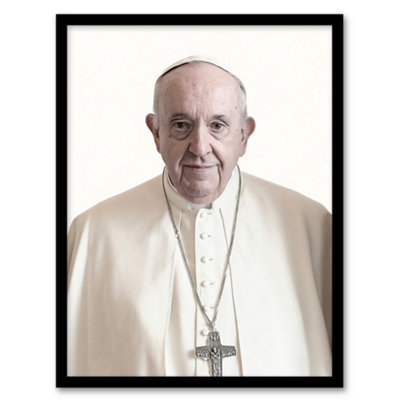 Artery8 Framed Wall Art Pope Francis Supreme Pontiff Photograph Portrait Print12X16 Inch from B&Q