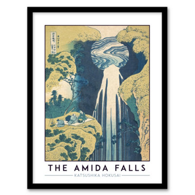 Artery8 Framed Wall Art Katsushika Hokusai The Amida Falls Japanese Print12X16 Inch from B&Q