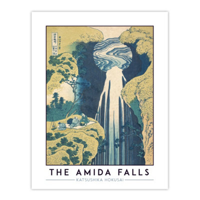 Artery8 Unframed Wall Art Katsushika Hokusai The Amida Falls Japanese12X16 Inch from B&Q