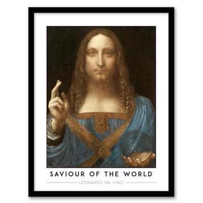 Artery8 Framed Wall Art Leonardo Da Vinci Saviour Of The World Salvator Mundi Print12X16 Inch from B&Q