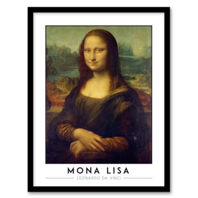 Artery8 Framed Wall Art Leonardo Da Vinci Mona Lisa La Gioconda Portrait Print12X16 Inch from B&Q