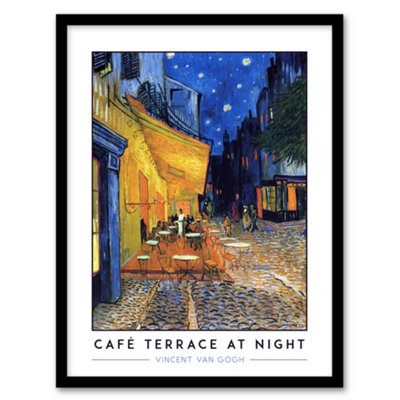 Artery8 Framed Wall Art Vincent Van Gogh Café Terrace At Night Place Du Forum Print12X16 Inch from B&Q