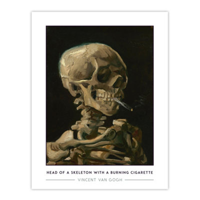 B&Q -  Unframed Wall Art Van Gogh Head Of A Skeleton With A Burning Cigarette12X16 Inch