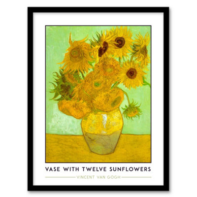 Artery8 Framed Wall Art Vincent Van Gogh Vase With Twelve Sunflowers Print12X16 Inch from B&Q