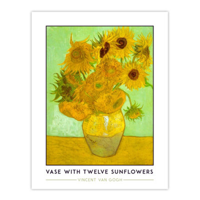 Artery8 Unframed Wall Art Vincent Van Gogh Vase With Twelve Sunflowers12X16 Inch from B&Q