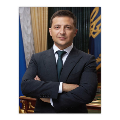 B&Q -  Unframed Wall Art Ukraine President Volodymyr Zelensky Official Portrait12X16 Inch