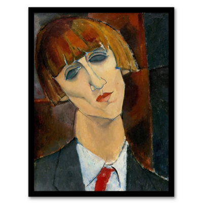 Artery8 Madame Kisling Portrait Modigliani Vintage Framed Wall Art Print 12X16" from B&Q