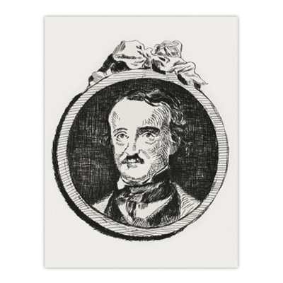 Artery8 Edgar Allan Poe Portrait Manet Vintage Wall Art Poster Print 12X16" from B&Q