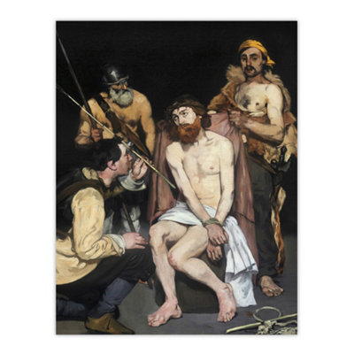 Artery8 Jesus Mocked By The Soldiers Manet Vintage Wall Art Poster Print 12X16" from B&Q