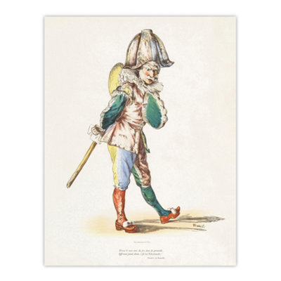 Artery8 Polichinelle Clown Portrait Manet Vintage Wall Art Poster Print 12X16" from B&Q