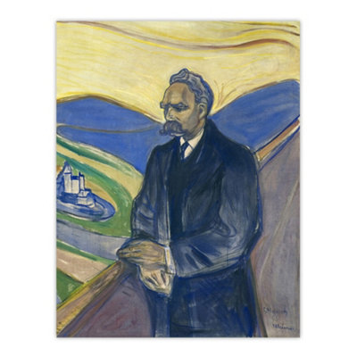 Artery8 Friedrich Nietzsche Portrait Munch Vintage Wall Art Poster Print 12X16" from B&Q