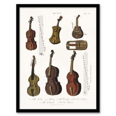 Artery8 Violin Viola Cello Encyclopedia Londinensis Framed Wall Art Print 12X16" from B&Q