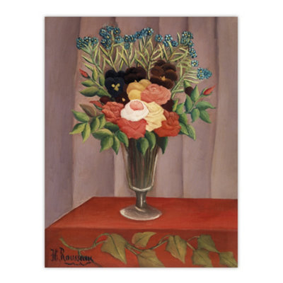 Artery8 Bouquet Of Flowers In A Vase Rousseau Vintage Wall Art Poster Print 12X16" from B&Q