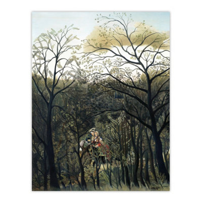 Artery8 Rendezvous In The Forest Rousseau Vintage Wall Art Poster Print 12X16" from B&Q