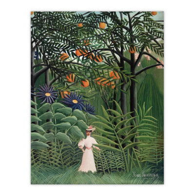 Artery8 Woman Walking In An Exotic Forest Rousseau Wall Art Poster Print 12X16" from B&Q