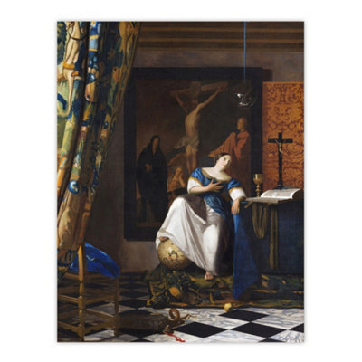 Artery8 Allegory Of The Catholic Faith Vermeer Vintage Wall Art Poster Print 12X16"