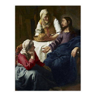B&Q -  Jesus In The House Of Martha And Mary Vermeer Wall Art Poster Print 12X16"