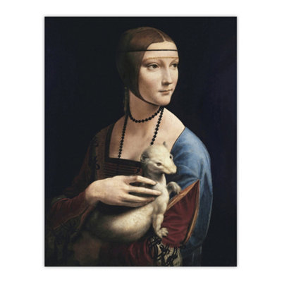 B&Q -  Lady With An Ermine La Belle Ferronniere Da Vinci Wall Art Poster Print 12X16"